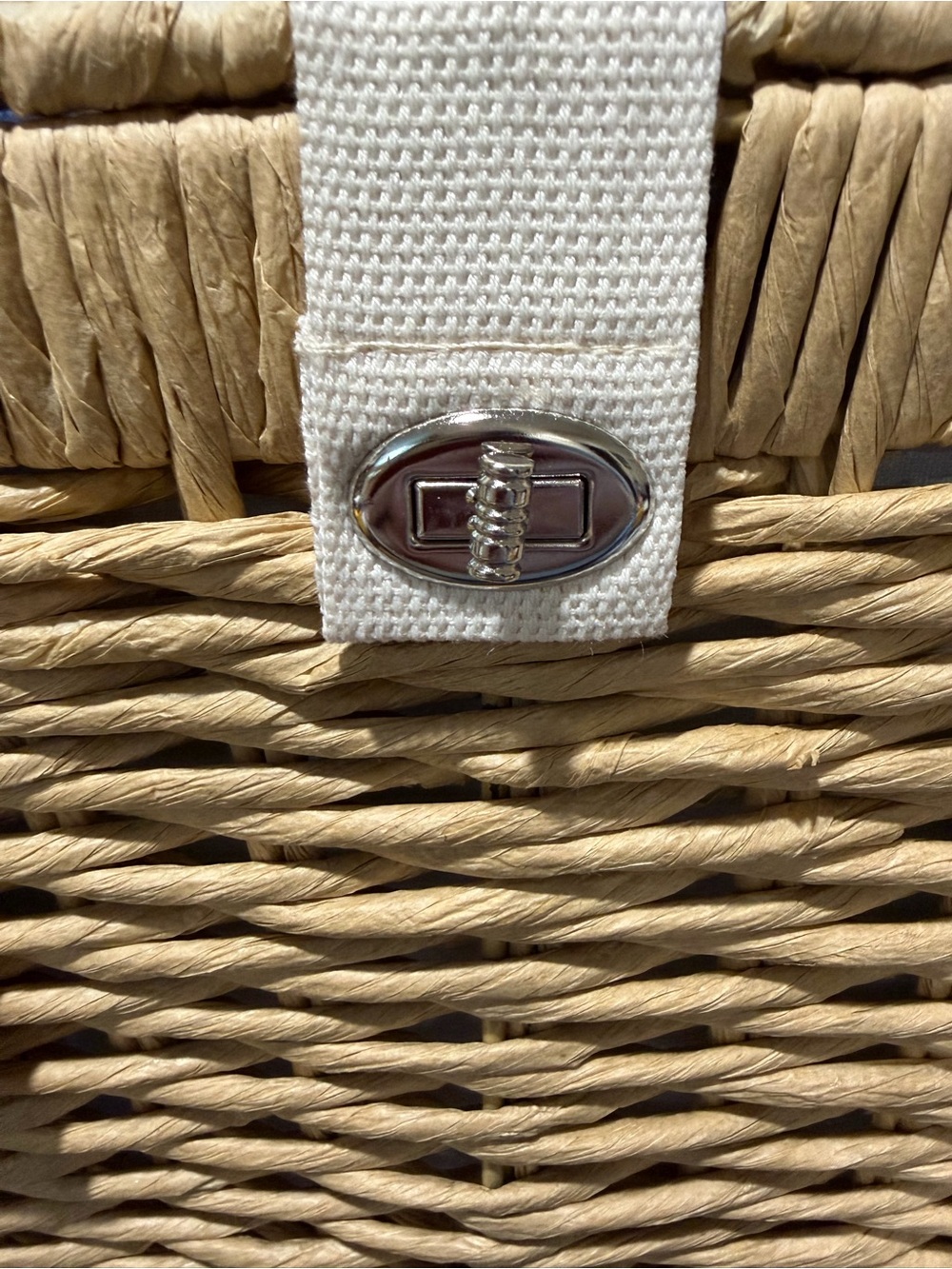 NWT/Hearth and Hand with Magnolia Woven Paper Picnic Basket - Picture 10 of 14